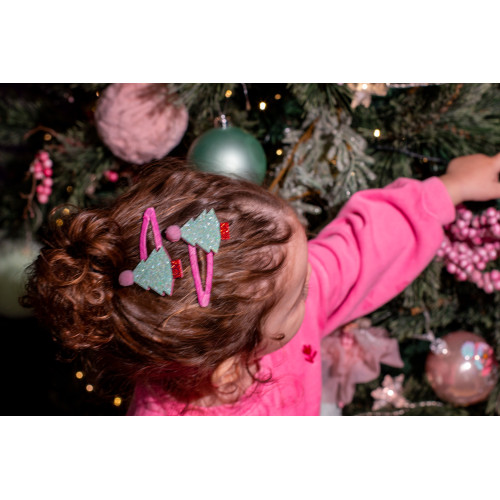 Pinkmas Trees Hair Clips