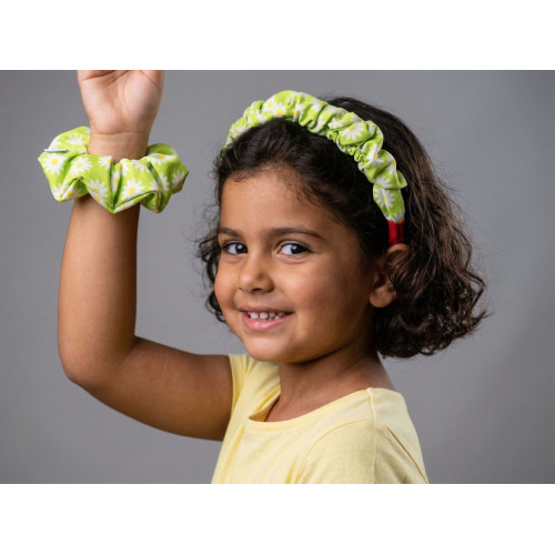 Lime Bloom Scrunchie