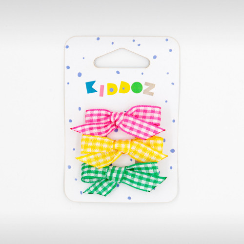 Plaid little bow clips