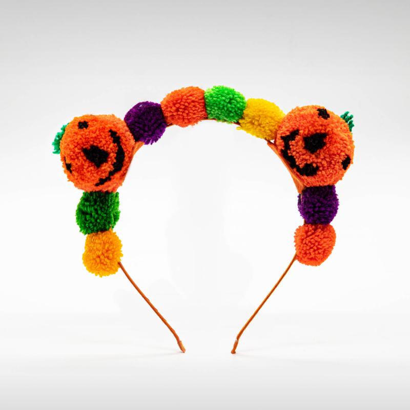 Halloween PomPom Pumpkin Tiara